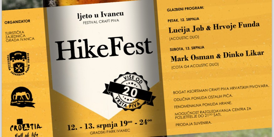 TURISTIČKA ZAJEDNICA U petak i subotu, dođite na HikeFest, očekuje vas velik izbor craft piva, vinski kutak i glazbeni program