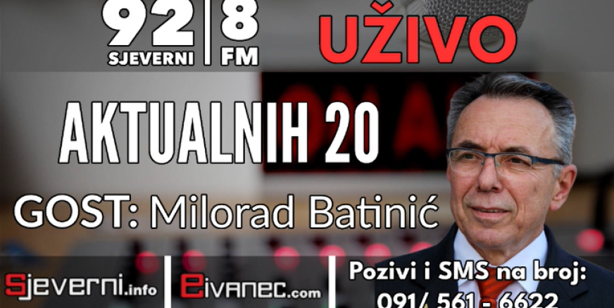 Naslov: Gostovanje gradonačelnika Ivanca Milorada Batinića u emisiji „Lokalnih 20“ Radija Sjeverni FM – četvrtak, 22. siječnja 2026.