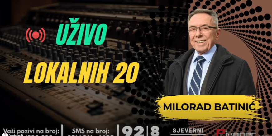 GOSTOVANJE GRADONAČELNIKA IVANCA MILORADA BATINIĆA U EMISIJI „LOKALNIH 20“ RADIJA SJEVERNI FM