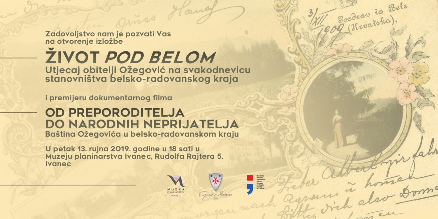 MUZEJ PLANINARSTVA U petak, 13. 09., izložba o djelovanju obitelji Ožegović u belsko-radovanskom kraju